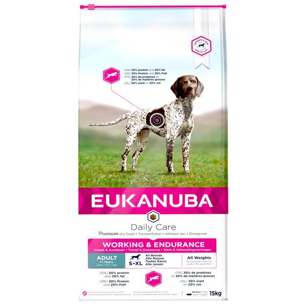 Eukanuba DailyCare Adult Working og endurance | Hund 15kg